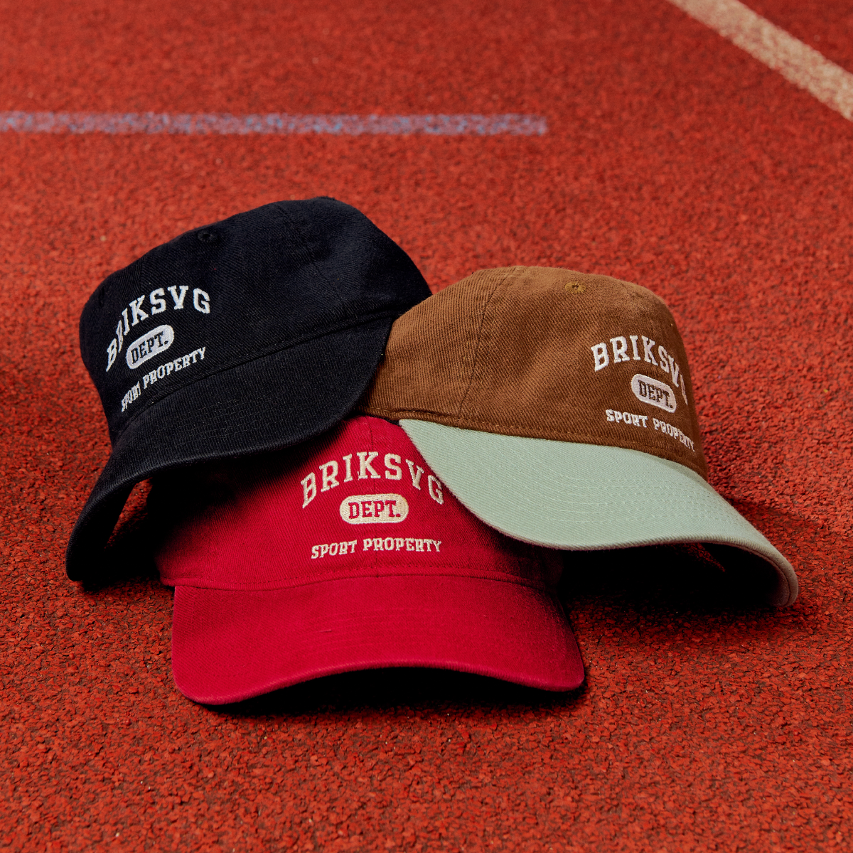 University Cap in Soft Blue & Brown
