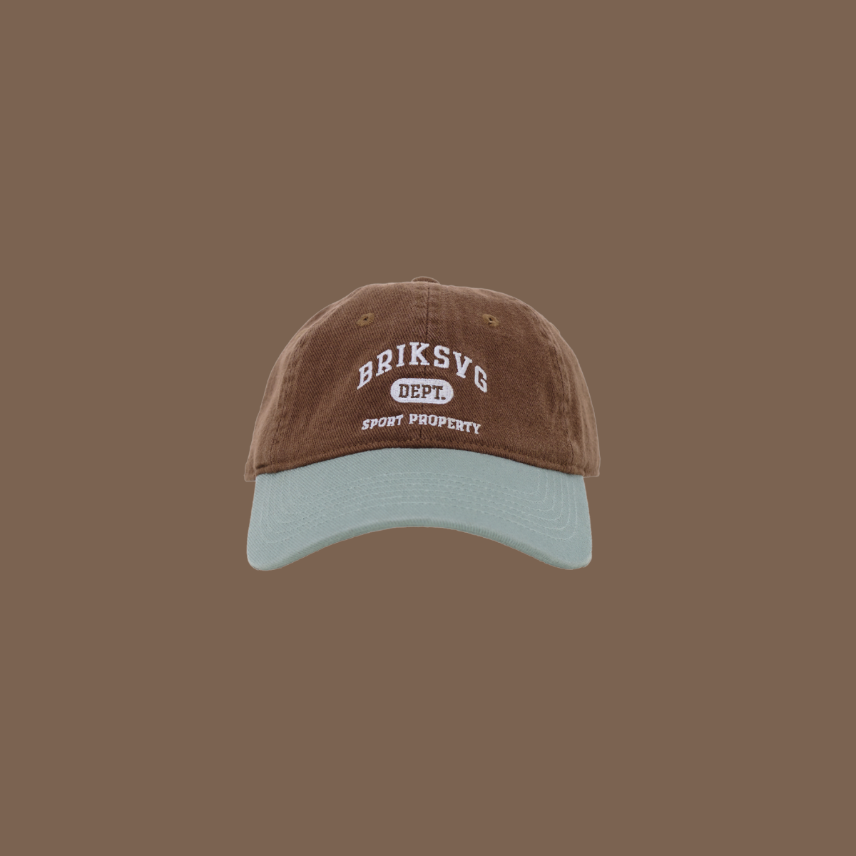 University Cap in Soft Blue & Brown