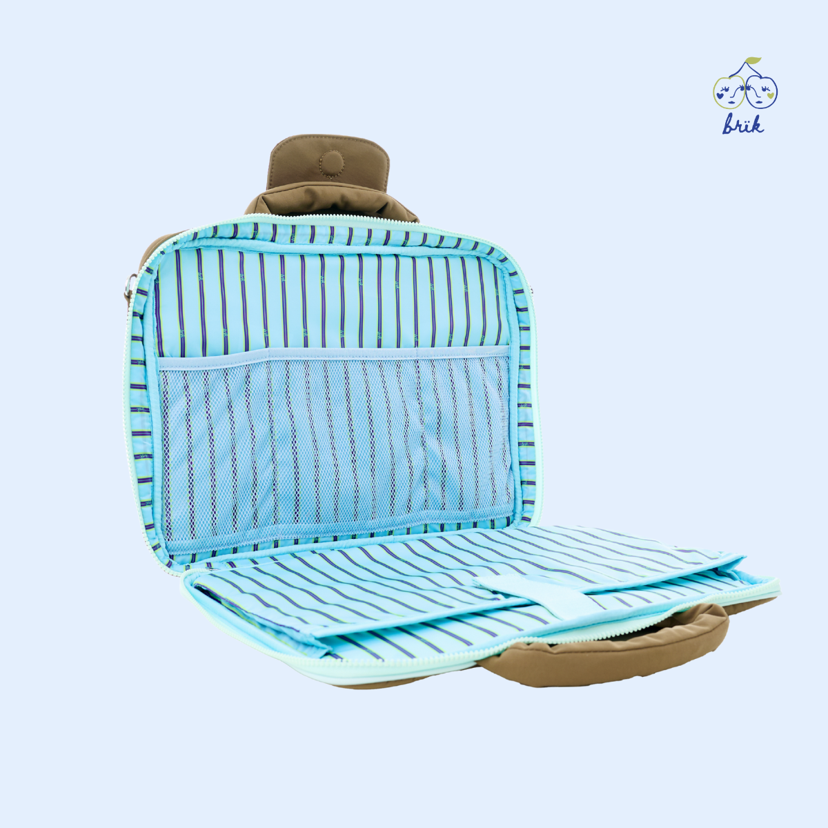 Laptop Hugger in Brown + Blue