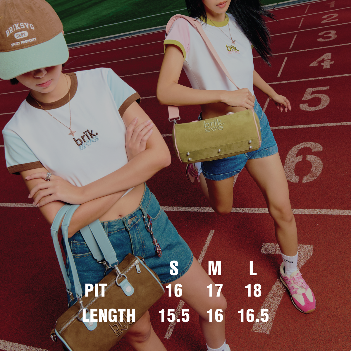 Baby Tee in Brown & Soft Blue