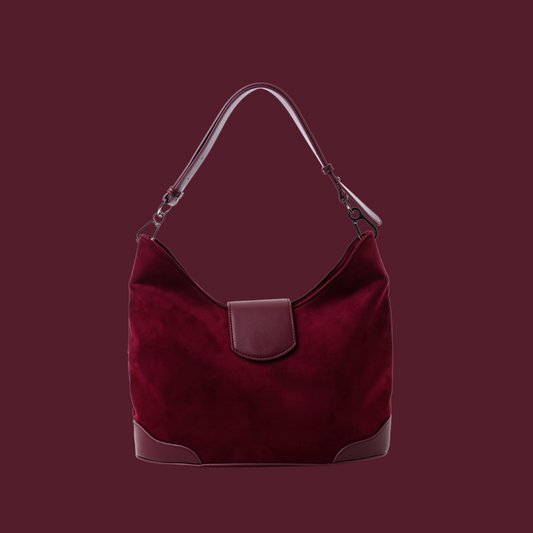 Slouchie Bag in Red Velvet