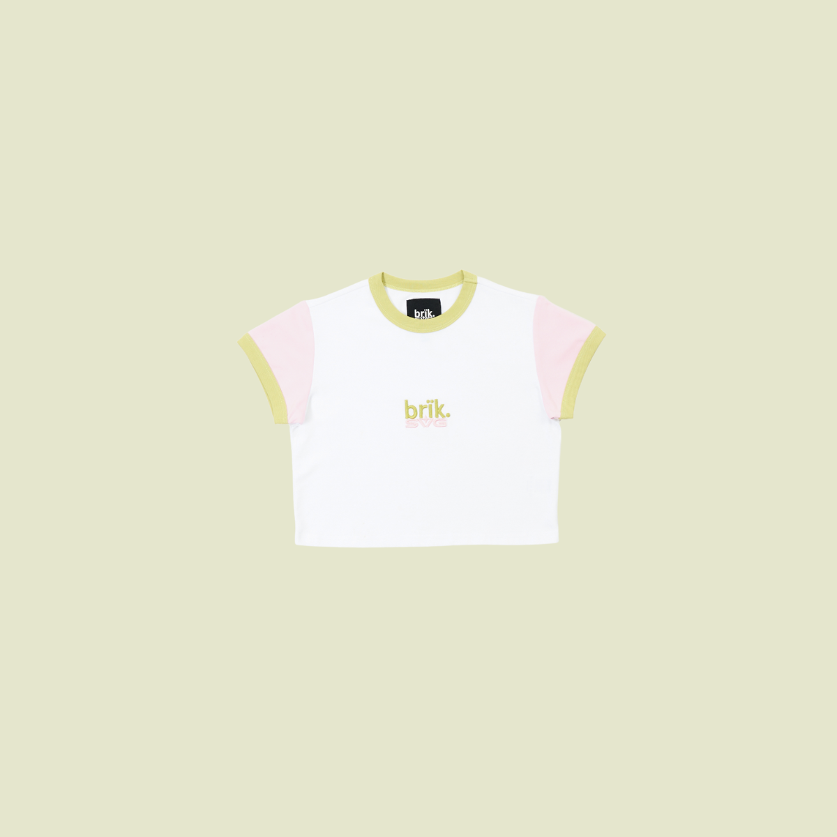 Baby Tee in Matcha Green & Pink