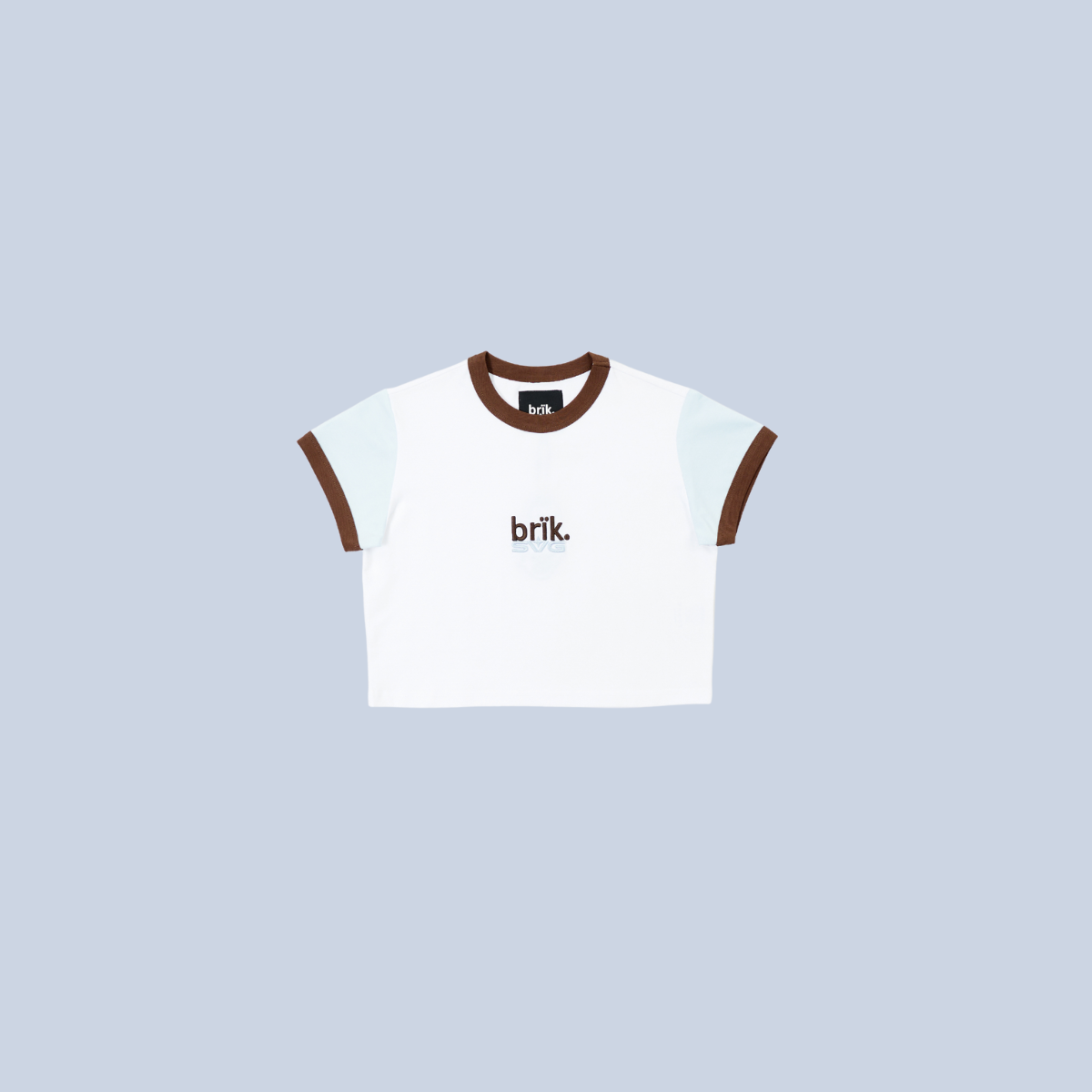 Baby Tee in Brown & Soft Blue