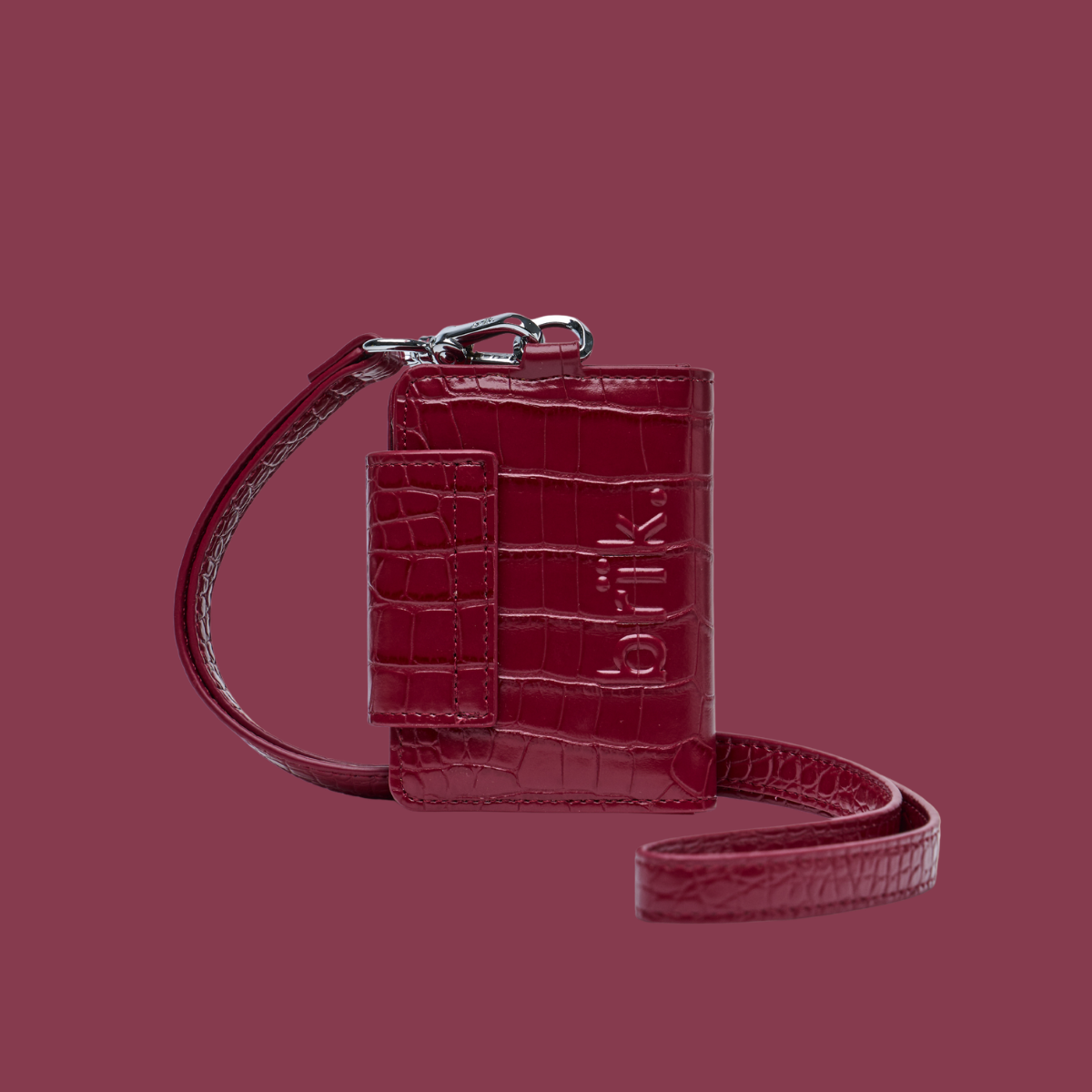 Compact Pal [Croc] in Crimson