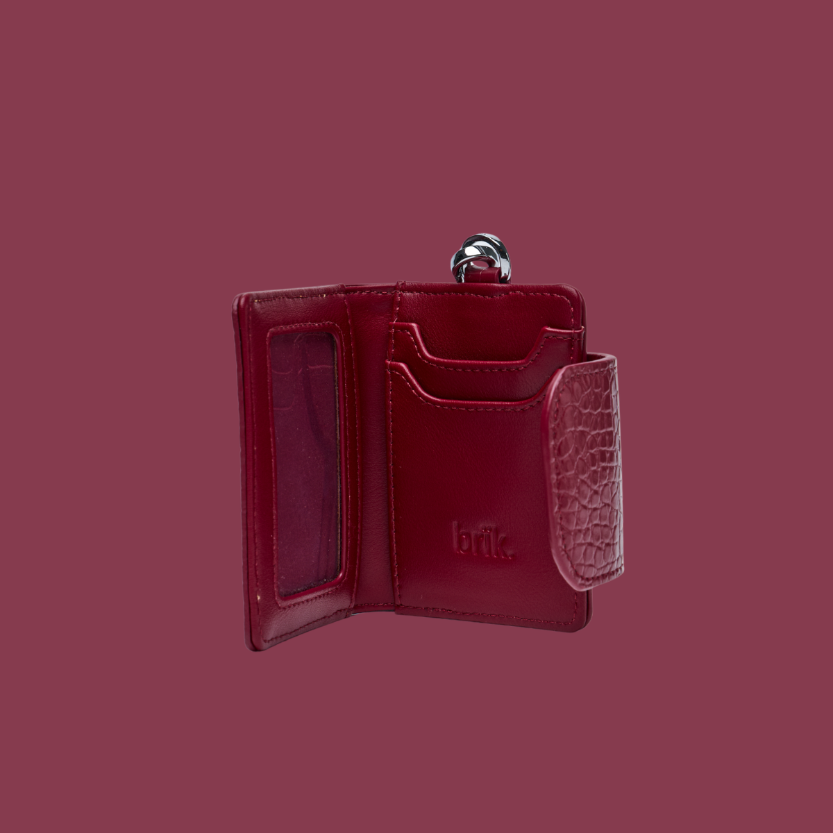 Compact Pal [Croc] in Crimson