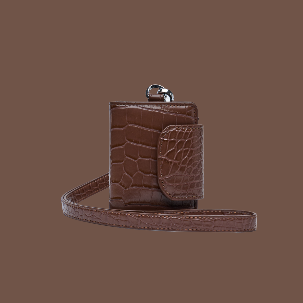 Compact Pal [Croc] in Cocoa