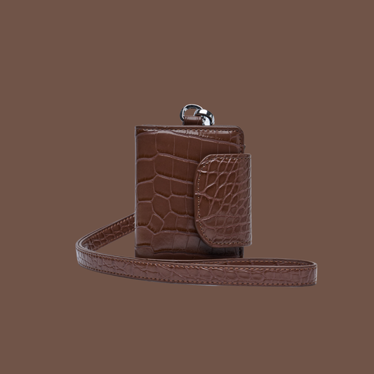 Compact Pal [Croc] in Cocoa