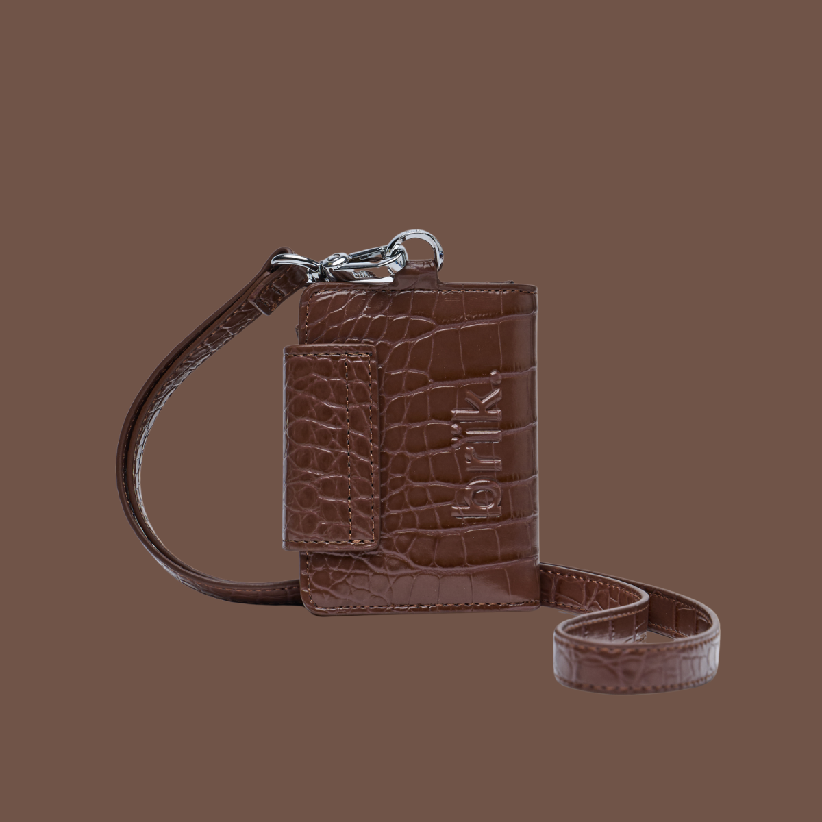 Compact Pal [Croc] in Cocoa