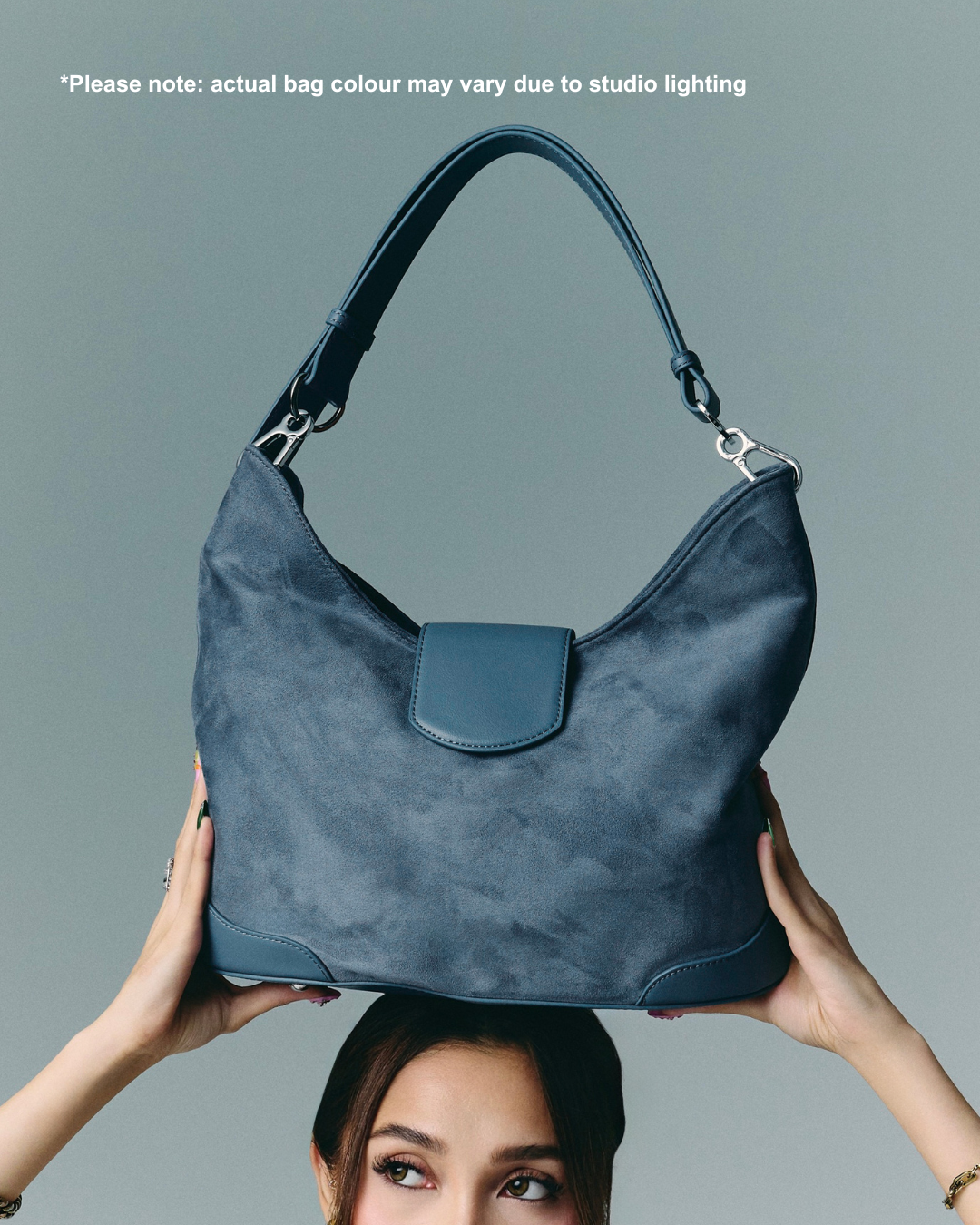 Slouchie Bag in Stone Blue