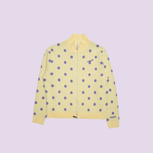 Cardi Knit Polka Dots in Yellow/Lilac