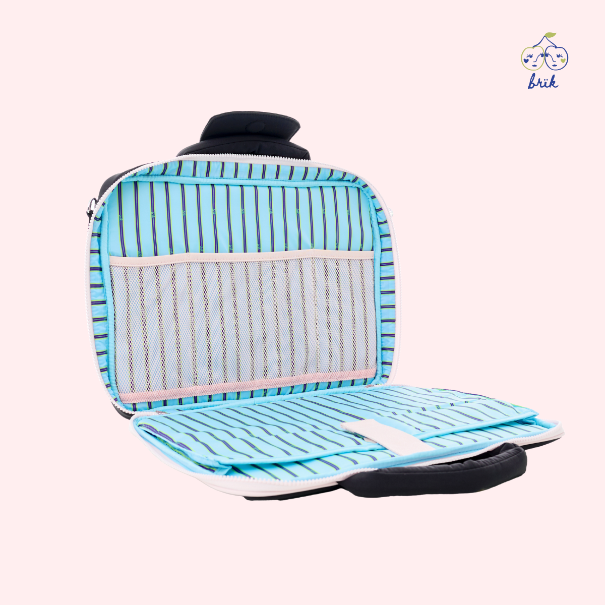 Laptop Hugger in Black + Pink