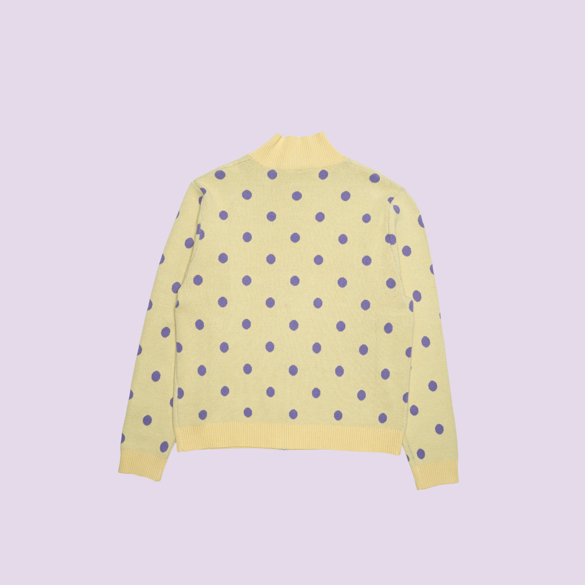 Cardi Knit Polka Dots in Yellow/Lilac