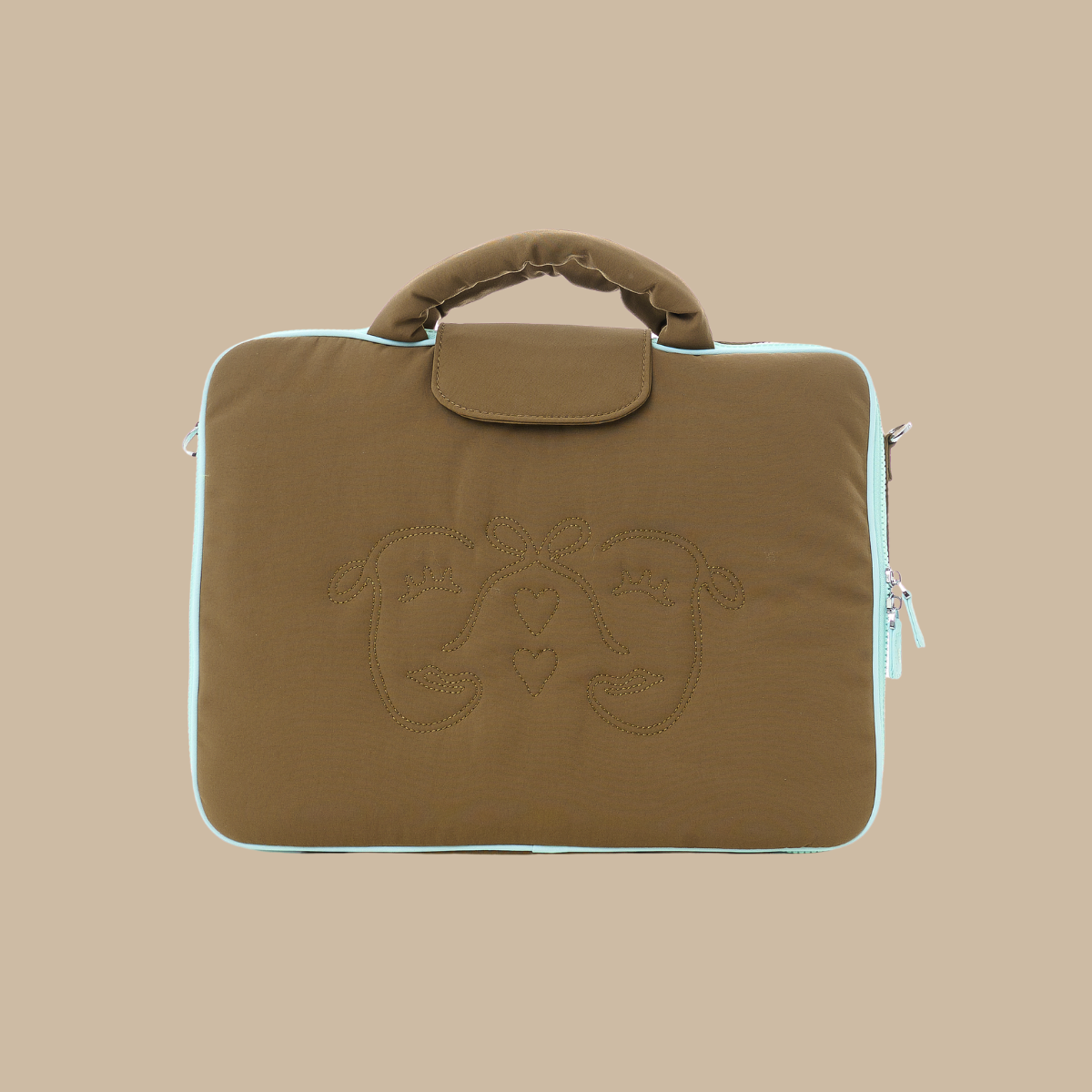 Laptop Hugger in Brown + Blue