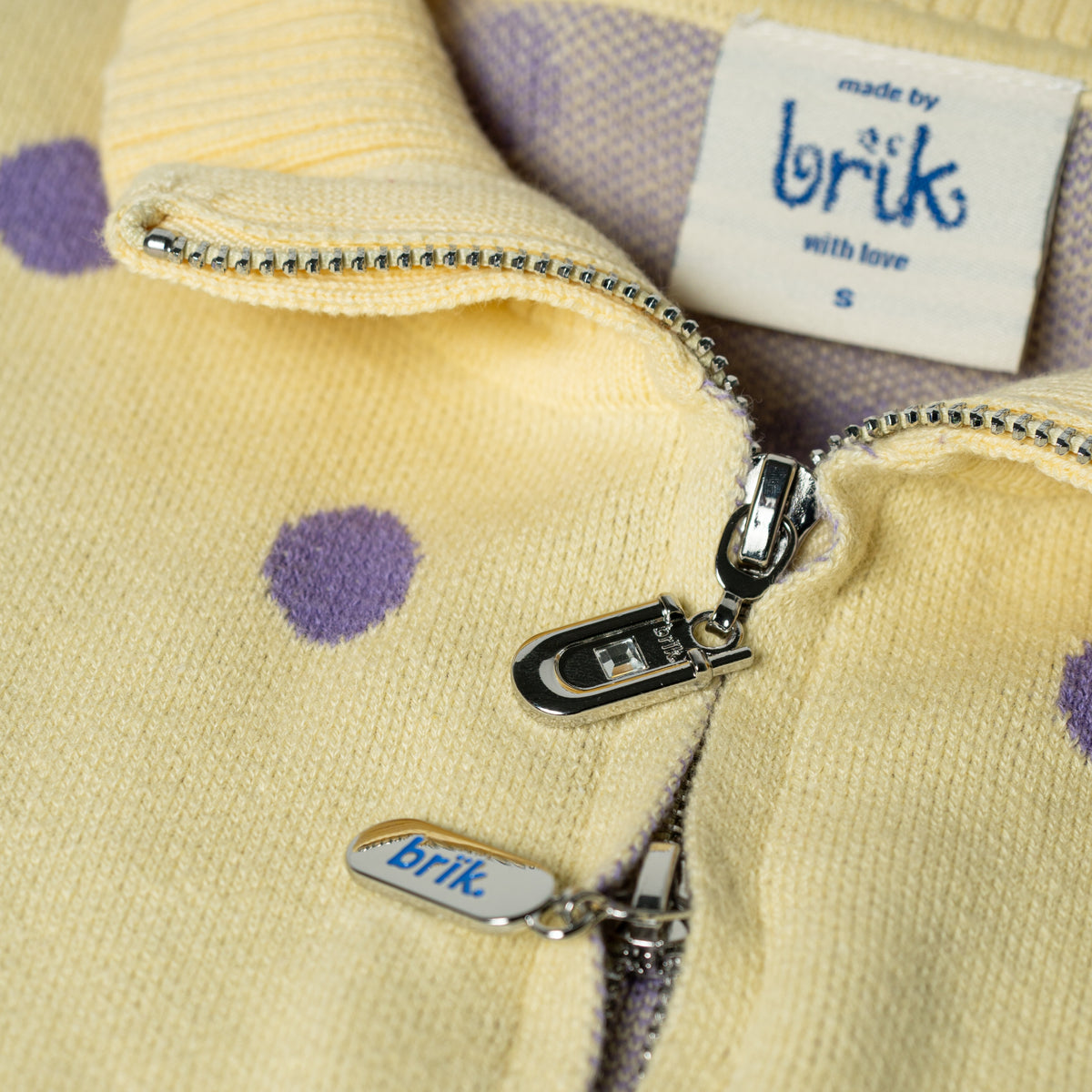 Cardi Knit Polka Dots in Yellow/Lilac