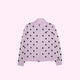 Cardi Knit Polka Dots in Pink/Brown