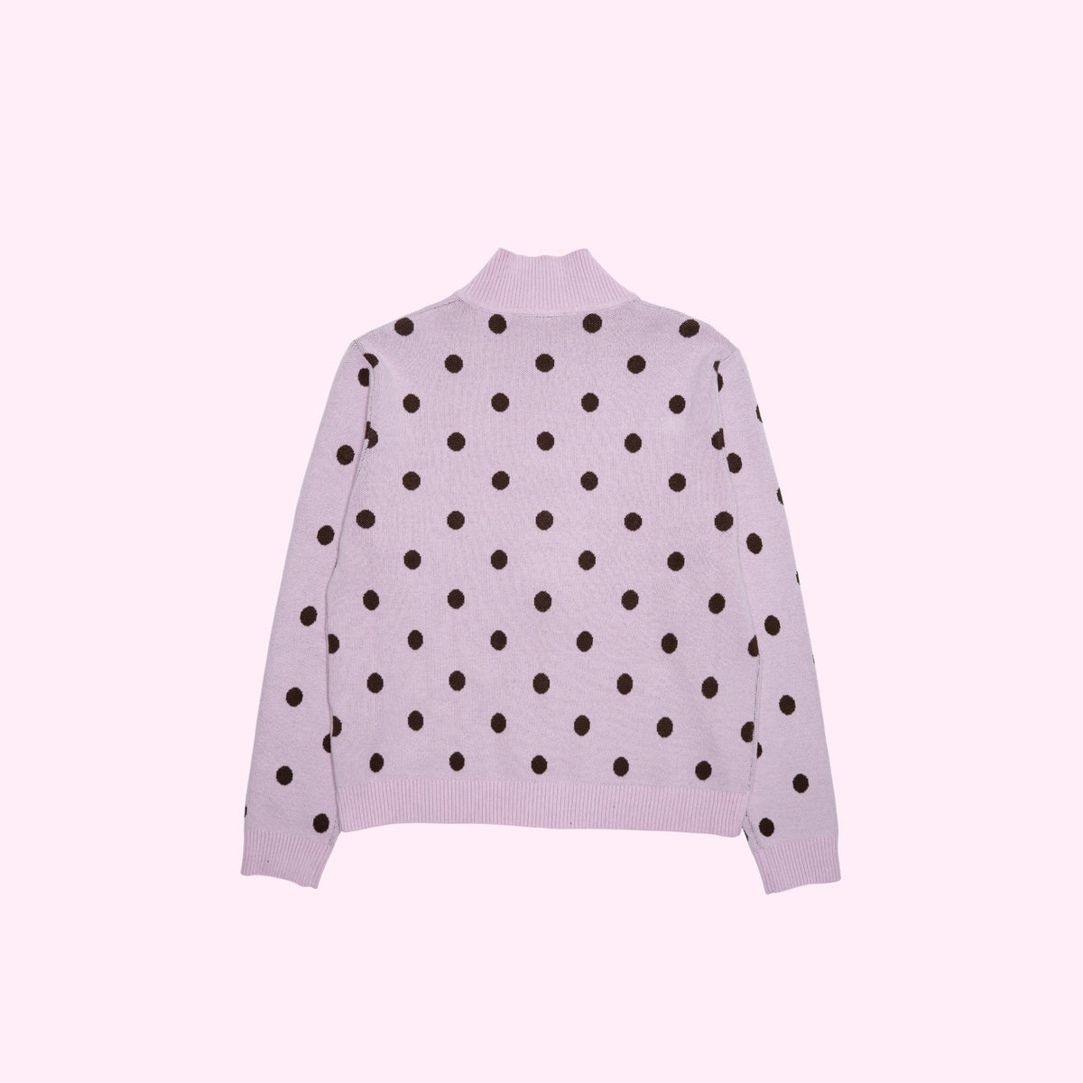 Cardi Knit Polka Dots in Pink/Brown