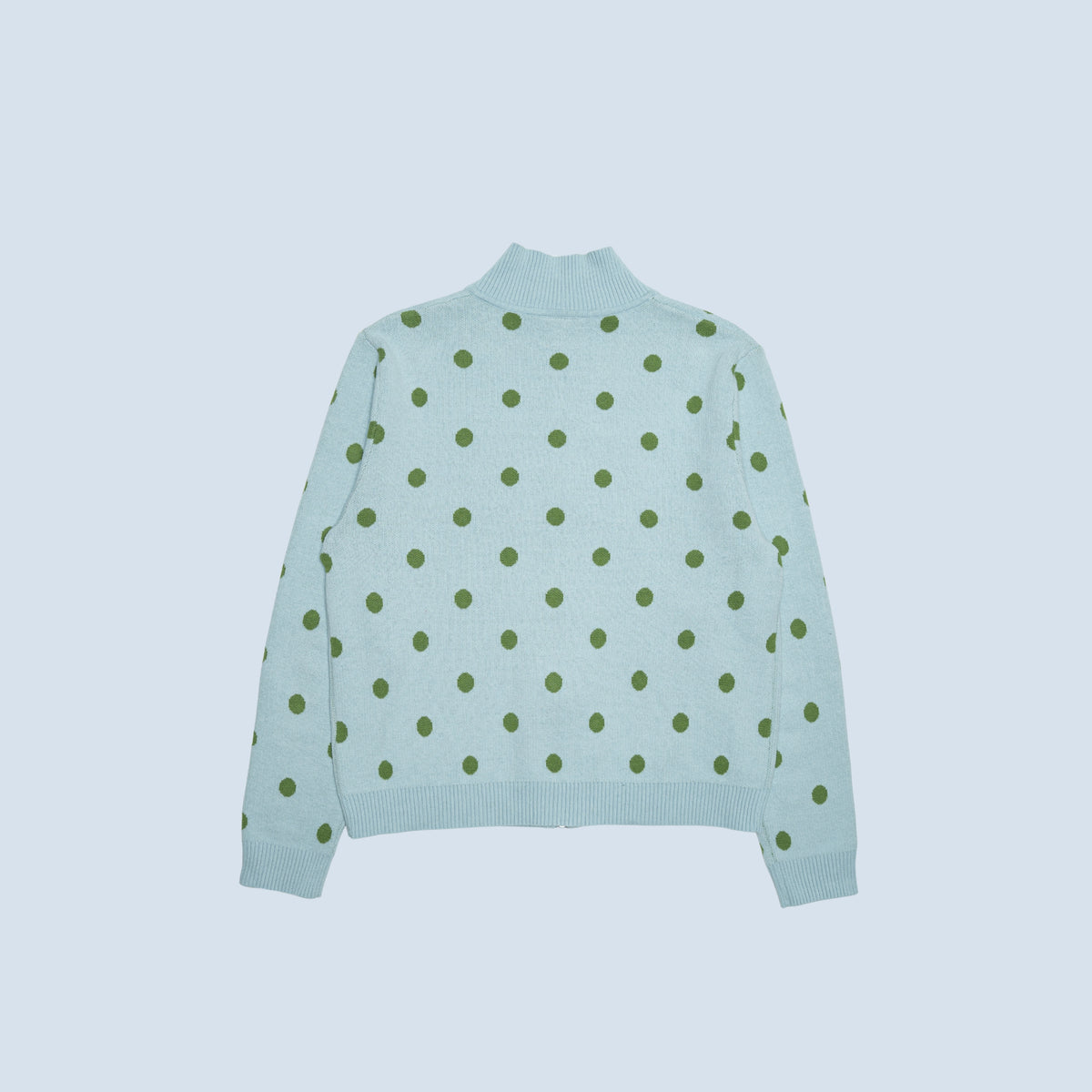 Cardi Knit Polka Dots in Blue/Green