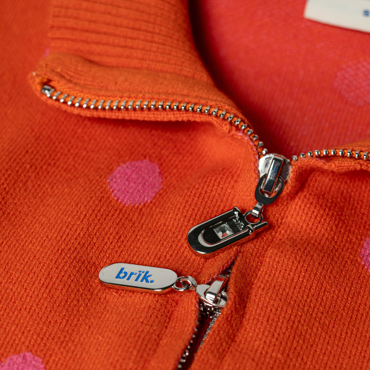 Cardi Knit Polka Dots in Orange/Pink