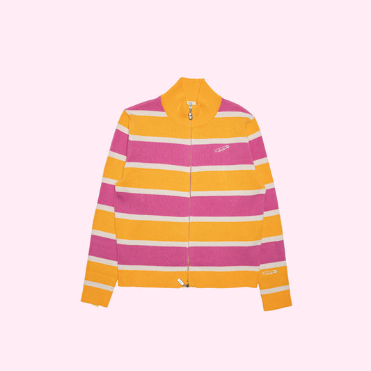 Cardi Knit Stripes in Orange/Pink