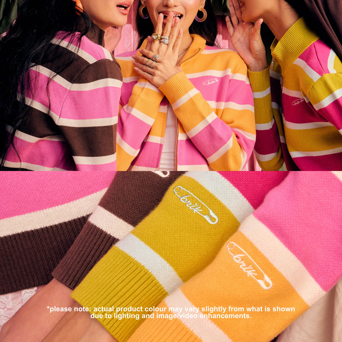 Cardi Knit Stripes in Orange/Pink