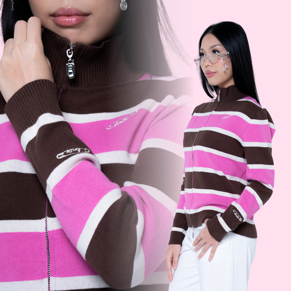 Cardi Knit Stripes in Neapolitan