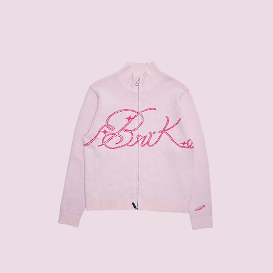 Cardi Knit Script in Pink