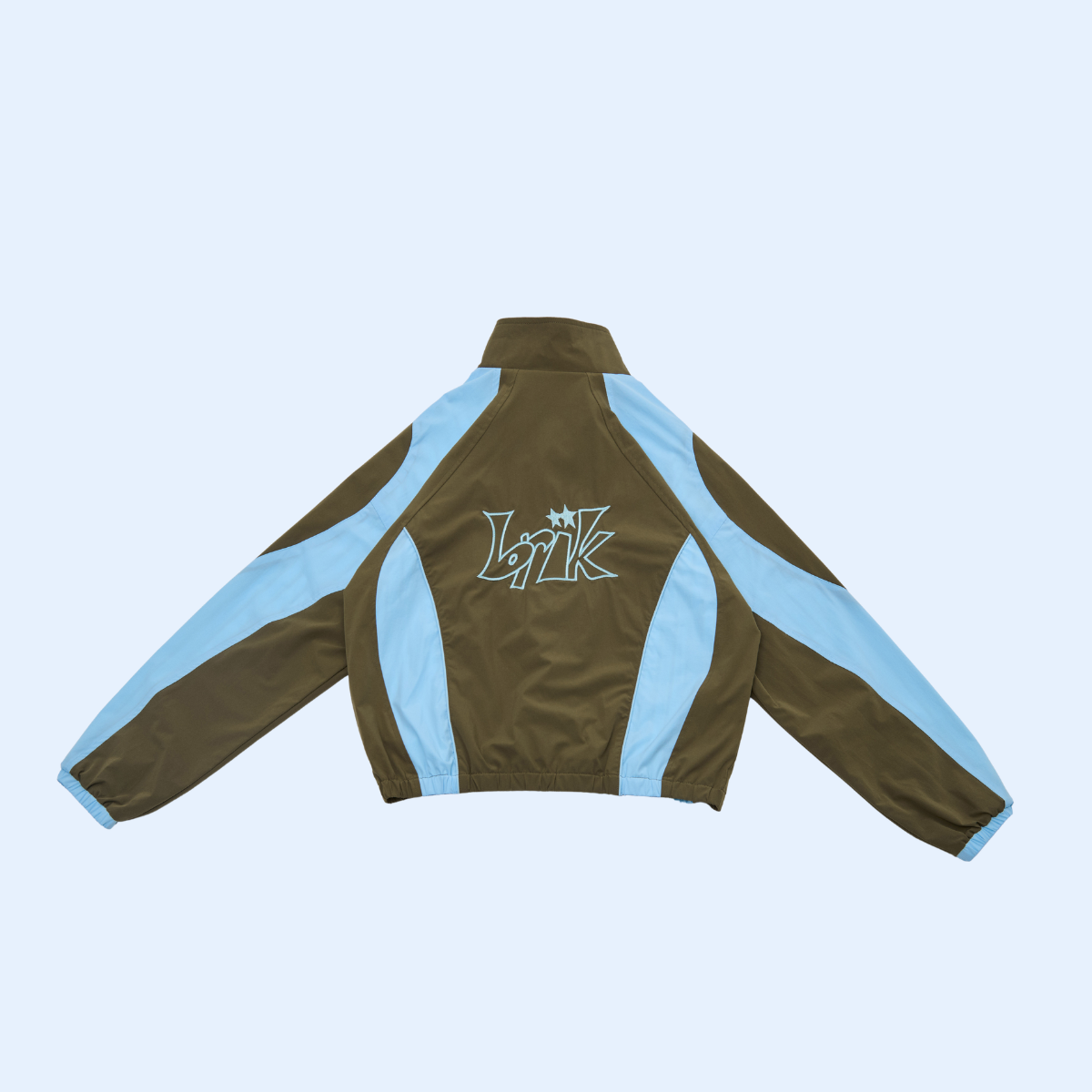 All-Day Standcollar Windbreaker in Blue/Brown