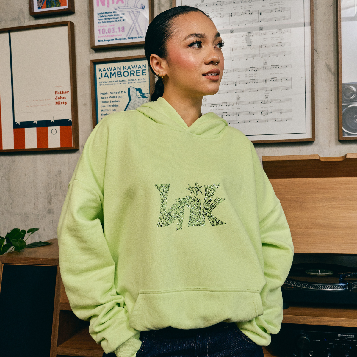 The Snuggle Hoodie in Lime Green