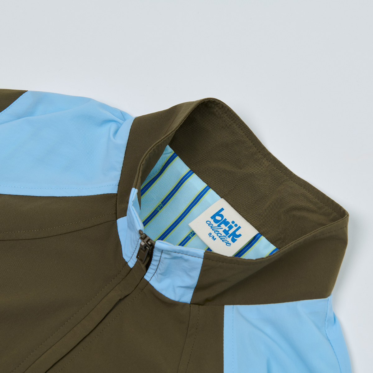 All-Day Standcollar Windbreaker in Blue/Brown