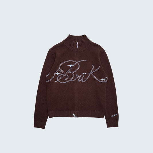 Cardi Knit Script in Brown