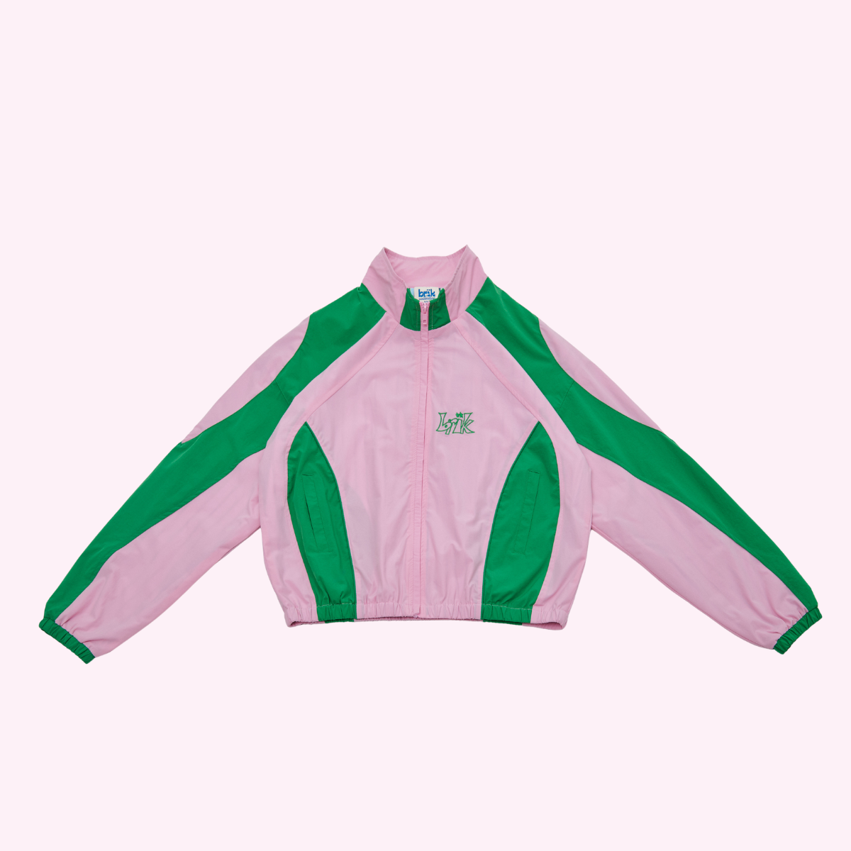 All-Day Standcollar Windbreaker in Pink/Green