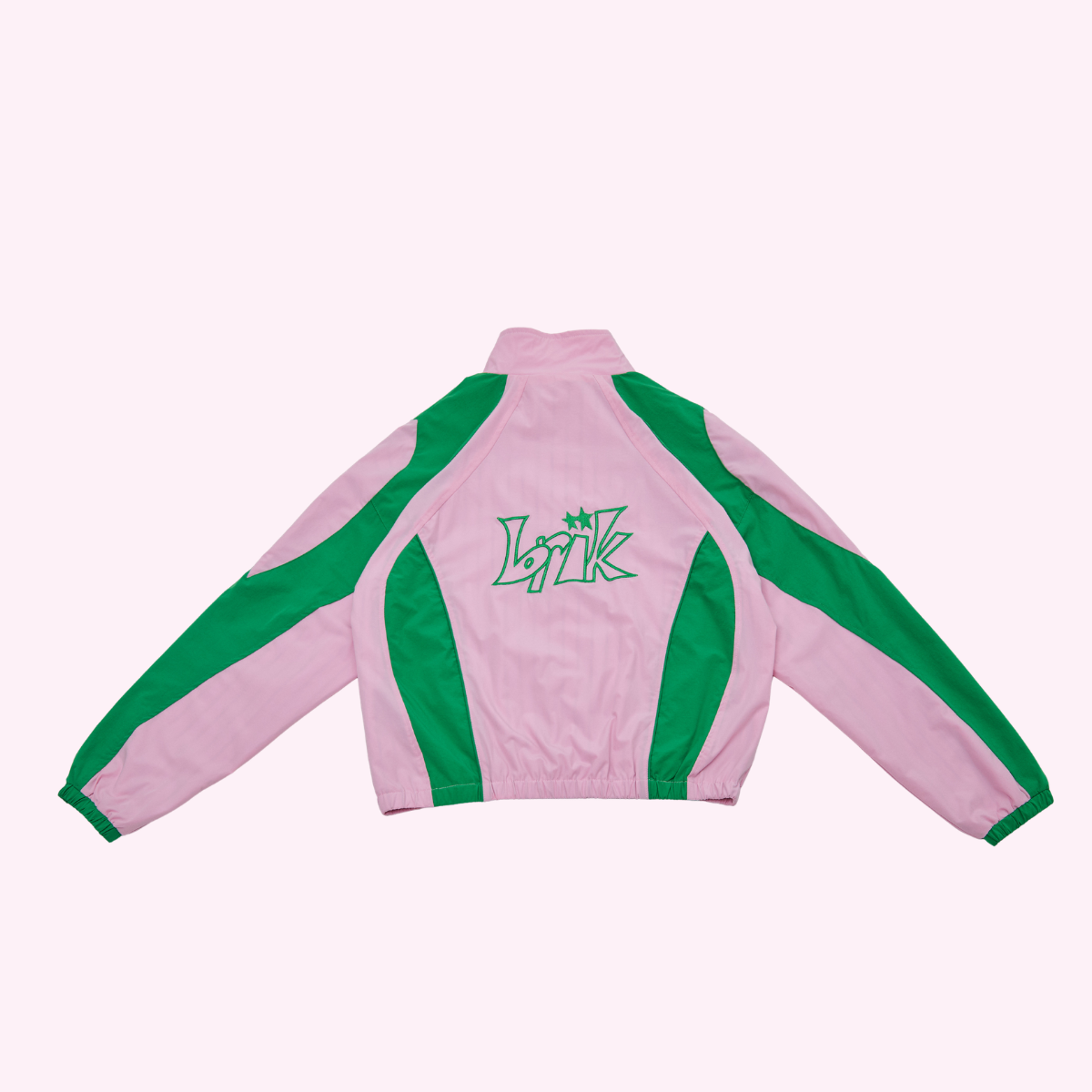 All-Day Standcollar Windbreaker in Pink/Green