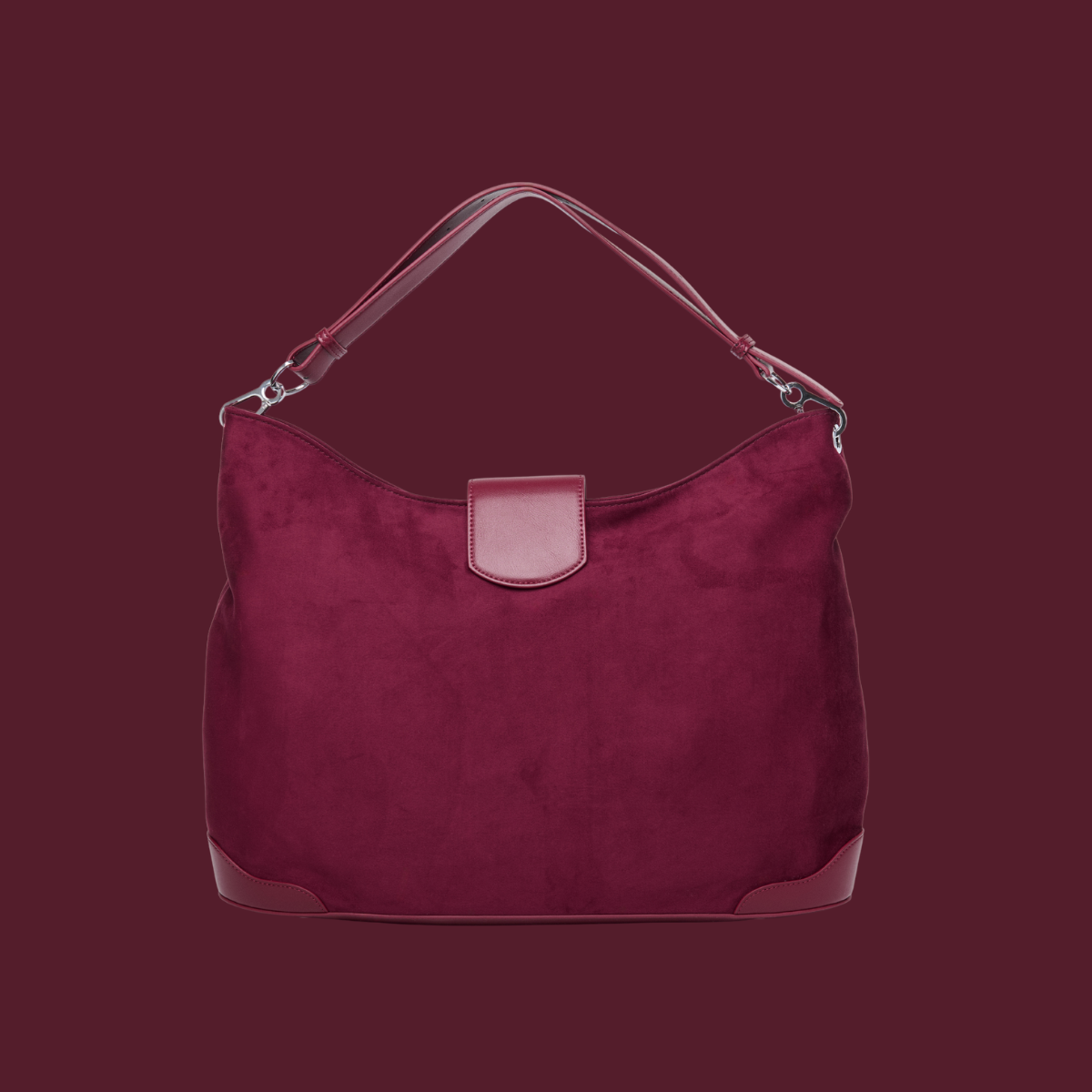 Upsized Slouchie Bag in Red Velvet