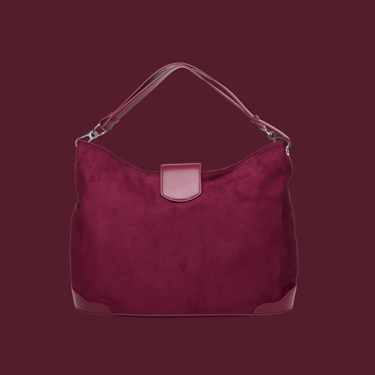 Upsized Slouchie Bag in Red Velvet