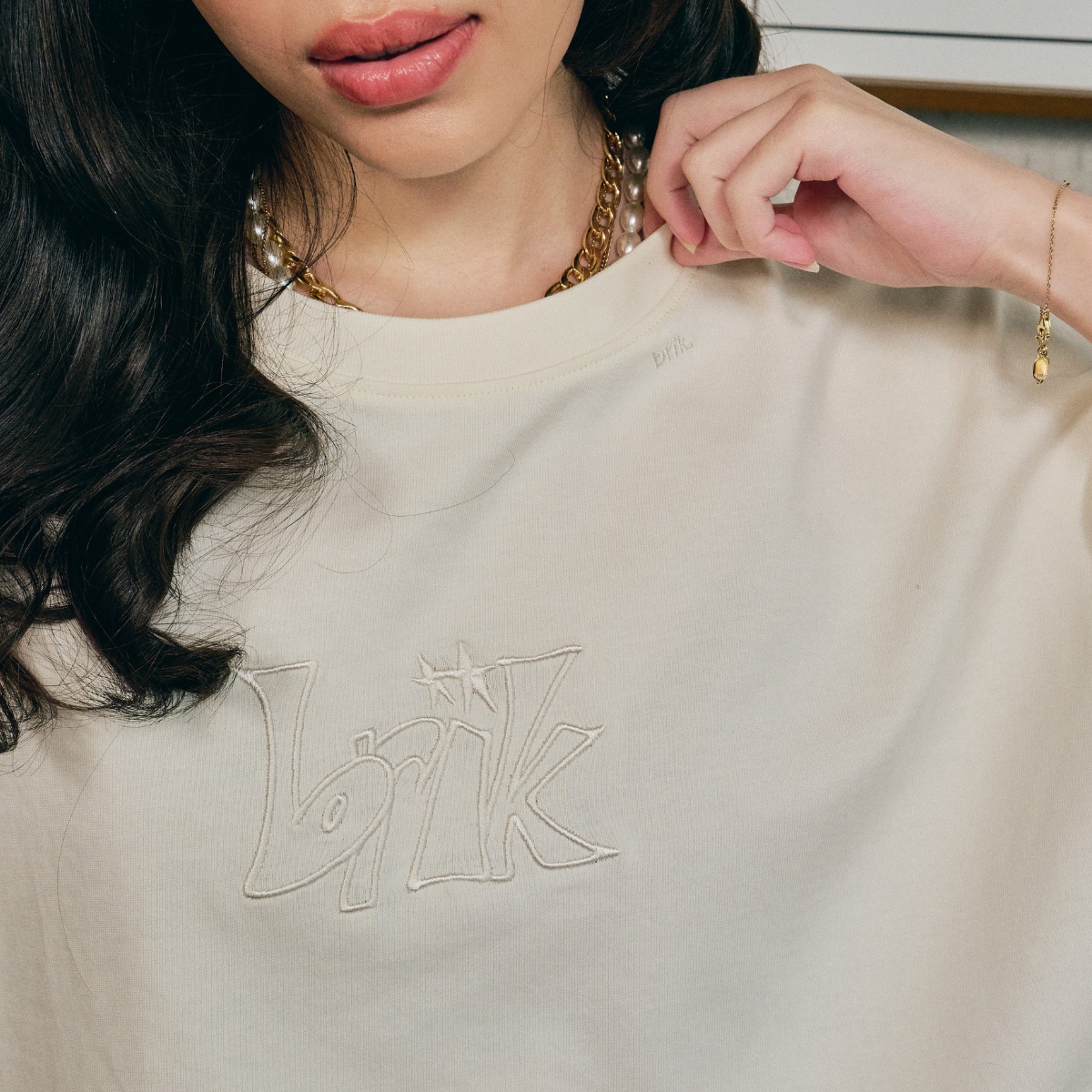 The Boxy Tee in Cream