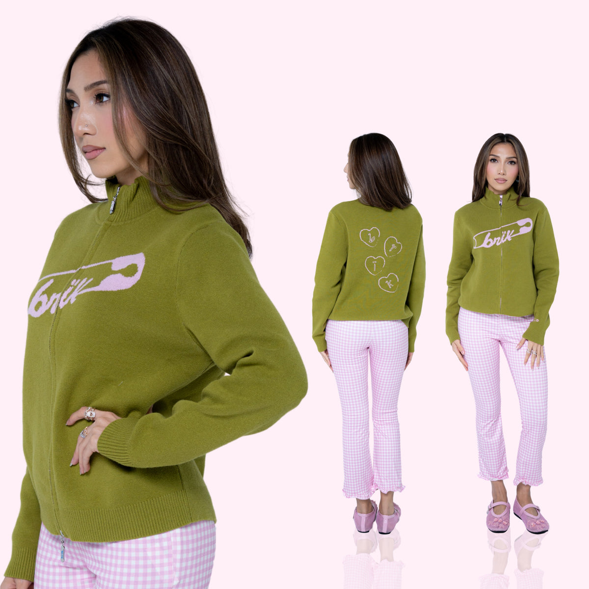 Cardi Knit Pin in Green