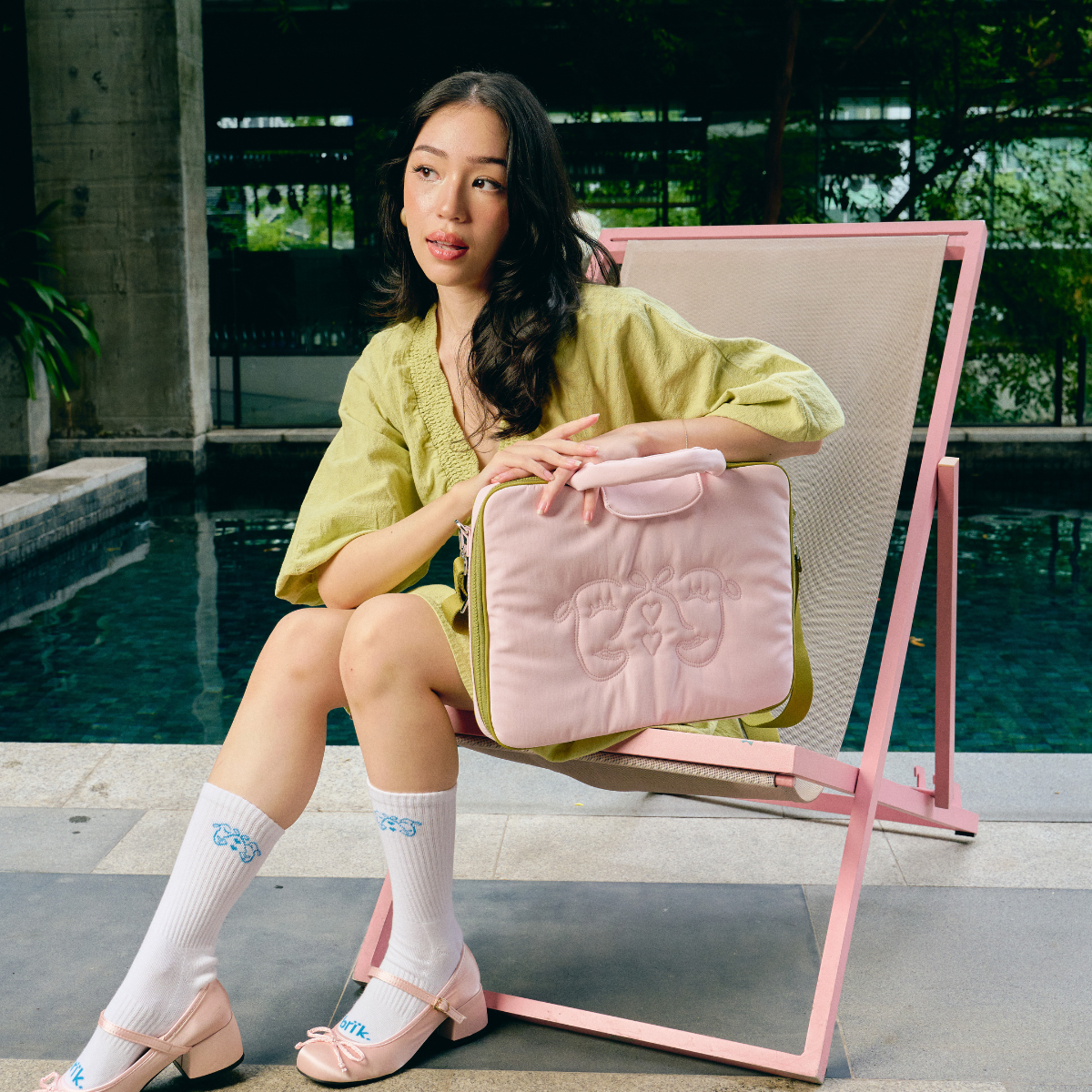 Laptop Hugger in Pink + Green