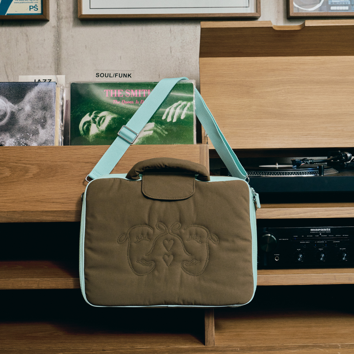 Laptop Hugger in Brown + Blue