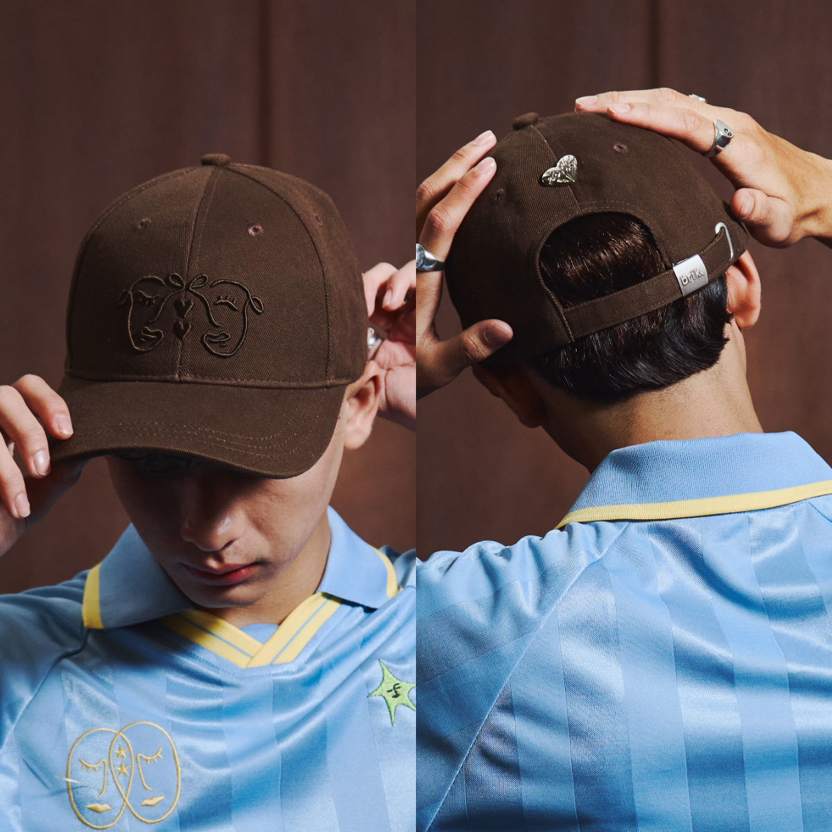 Twins Cap in Brown