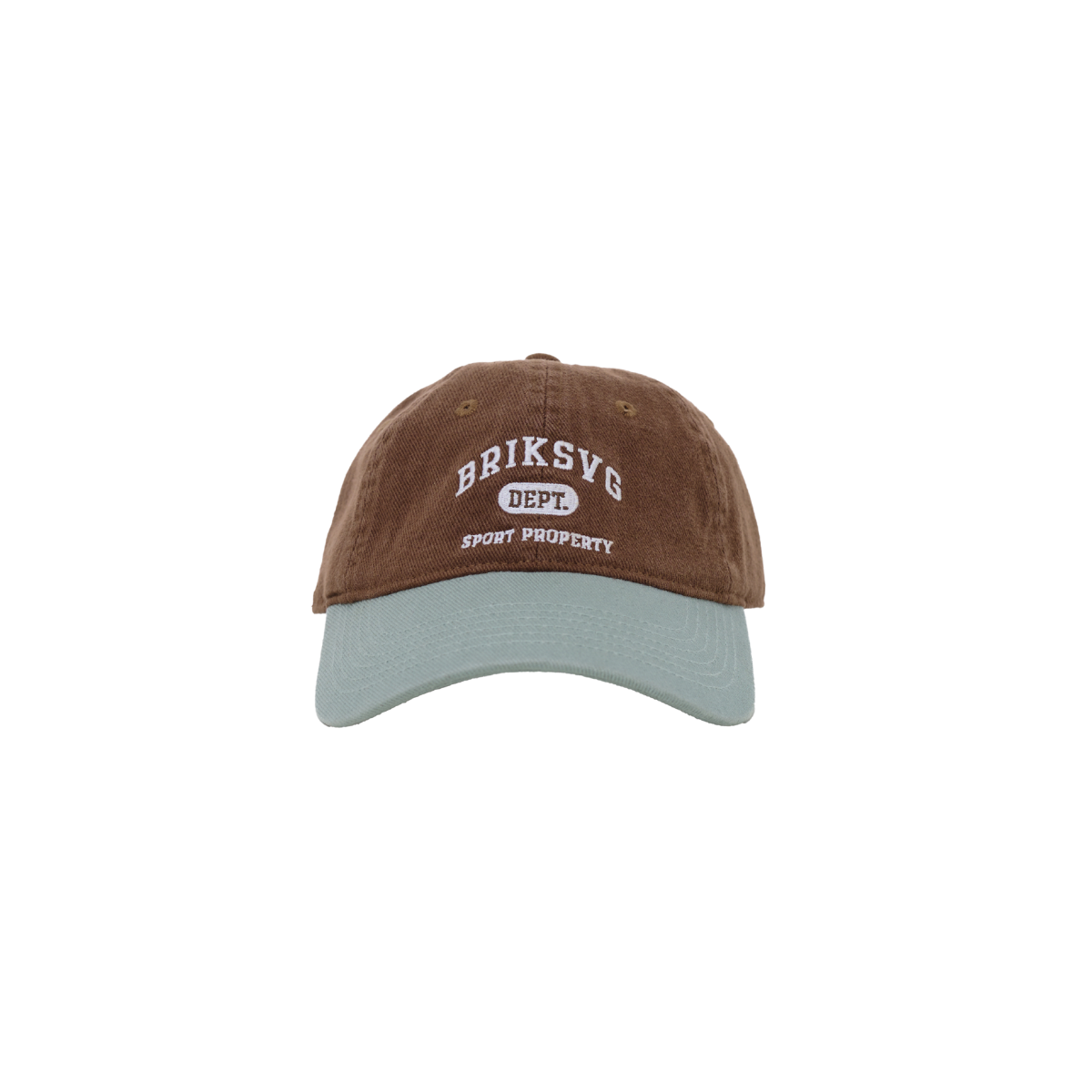 University Cap in Soft Blue & Brown
