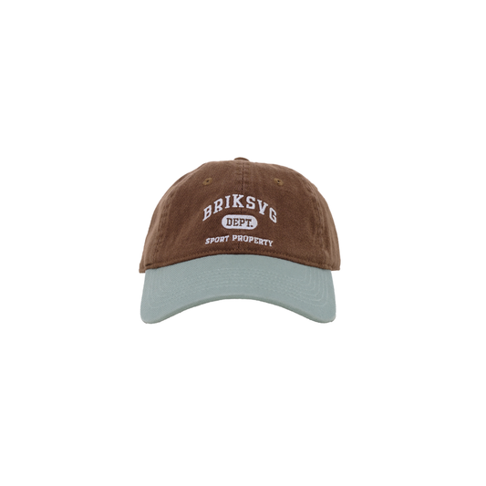 University Cap in Soft Blue & Brown