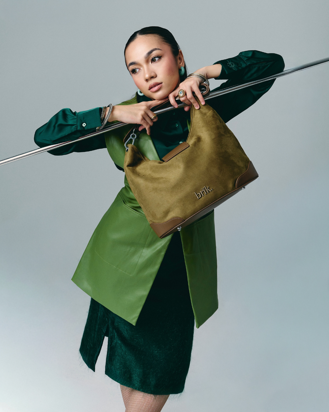 Slouchie Bag in Moss Brown