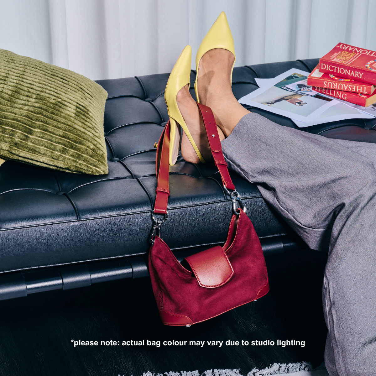 Petite Slouchie Bag in Red Velvet