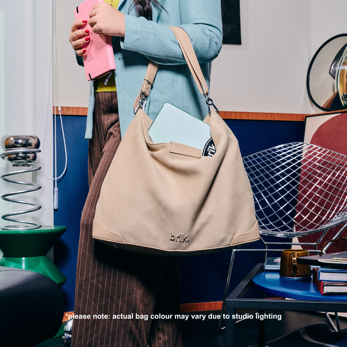 Upsized Slouchie Bag in Cookie Dough